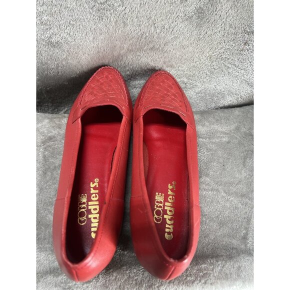 Vtg Cobble Cuddlers Women’s 8 N Red Leather Loafers Slip On Casual Shoes Preppy - Picture 4 of 8